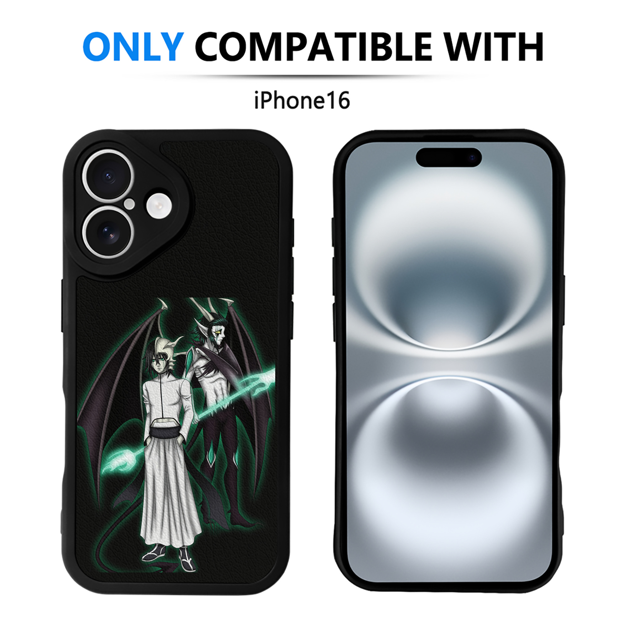 （画像用） ブリーチ ウルキオラ·シファー BLEACH Ulquiorra cifer 【iPhone 16シリーズ対応】シリコンスマホケース（レザー調） 材質：シリコン